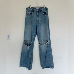 ZARA High Rise Ripped Jeans